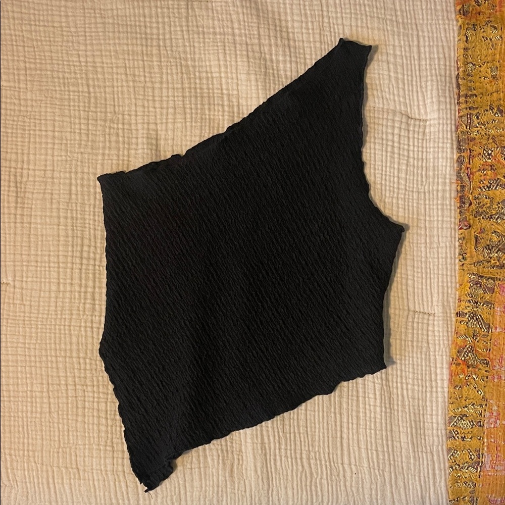 Black Asymetrical Crop Top